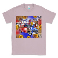 Lilac Fourth Of July Sunflowers Truck Classic Tee - FaDigitalArtStudio