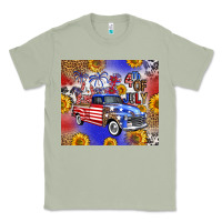 Matcha Fourth Of July Sunflowers Truck Classic Tee - FaDigitalArtStudio