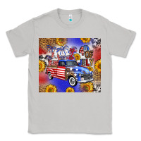 Moon Dust Fourth Of July Sunflowers Truck Classic Tee - FaDigitalArtStudio
