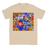 Mushroom Fourth Of July Sunflowers Truck Classic Tee - FaDigitalArtStudio