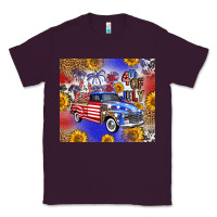 Plum Fourth Of July Sunflowers Truck Classic Tee - FaDigitalArtStudio