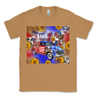 Toasted Coconut Fourth Of July Sunflowers Truck Classic Tee - FaDigitalArtStudio