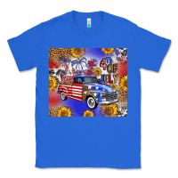 True Royal Fourth Of July Sunflowers Truck Classic Tee - FaDigitalArtStudio