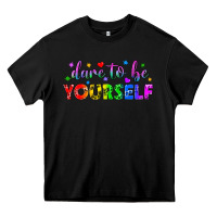 Black Western Dare To Be Yourself LGBTQ Heavy Core Tee - BundleAndBundleShop