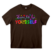 Chocolate Brown Western Dare To Be Yourself LGBTQ Heavy Core Tee - BundleAndBundleShop
