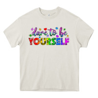 Cream Western Dare To Be Yourself LGBTQ Heavy Core Tee - BundleAndBundleShop