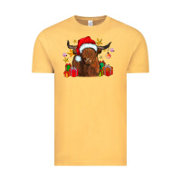 Vintage Mustard festive highland cow Vintage Tee - CowhideDigitalArt