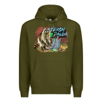 Army Green raccoon trash panda Premium Hoodie - BarkalooDesign