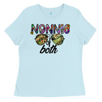 Baby Blue nonnie of both Ladies Tee - CowhideDigitalArt