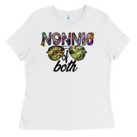 White nonnie of both Ladies Tee - CowhideDigitalArt