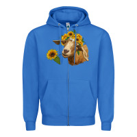 True Royal goat with sunflower Zipper Hoodie - RanaPortraitStore