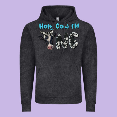 Holy Cow I'm One Vintage Hoodie Designed By Barkaloodesign