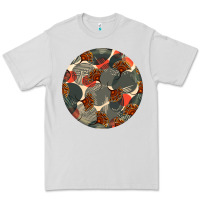 Dove Grey african fabric pattern round earrings 5 Premium Tee - BundleAndBundleShop