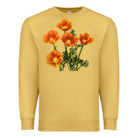 Antique Gold California Poppy Flower Premium Sweatshirt - RanaPortraitStore