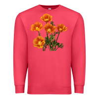 Cardinal California Poppy Flower Premium Sweatshirt - RanaPortraitStore