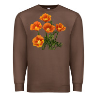Chestnut California Poppy Flower Premium Sweatshirt - RanaPortraitStore