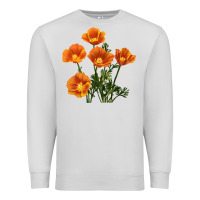 Dove Grey California Poppy Flower Premium Sweatshirt - RanaPortraitStore