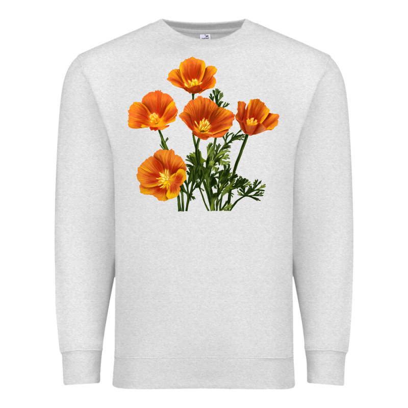 California Poppy Flower Premium Sweatshirt by RanaPortraitStore | Teevron