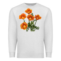 Oatmeal Heather California Poppy Flower Premium Sweatshirt - RanaPortraitStore