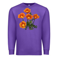 Purple California Poppy Flower Premium Sweatshirt - RanaPortraitStore