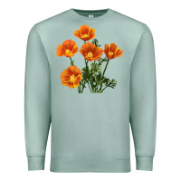 Seafoam California Poppy Flower Premium Sweatshirt - RanaPortraitStore