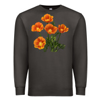 Smoke California Poppy Flower Premium Sweatshirt - RanaPortraitStore