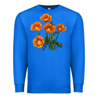 True Royal California Poppy Flower Premium Sweatshirt - RanaPortraitStore