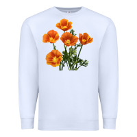 White California Poppy Flower Premium Sweatshirt - RanaPortraitStore