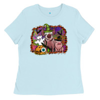 Baby Blue halloween pigs Ladies Tee - SublimationCraftShop