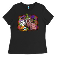 Black halloween pigs Ladies Tee - SublimationCraftShop