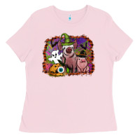 Bubblegum Pink halloween pigs Ladies Tee - SublimationCraftShop