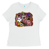 White halloween pigs Ladies Tee - SublimationCraftShop