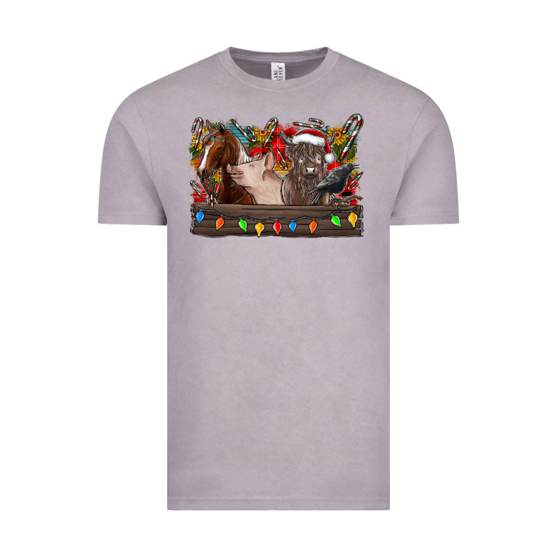 Festive Farmyard Gathering Vintage Tee by CowhideDigitalArt | Teevron