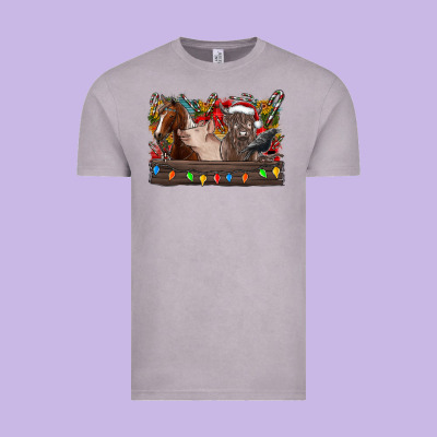Festive Farmyard Gathering Vintage Tee Designed By Cowhidedigitalart