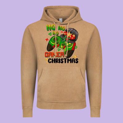 Ho Ho Ho Gamer Christmas Vintage Hoodie Designed By Barkaloodesign
