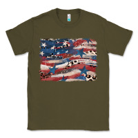 Army Green Leopard glitter American flag Classic Tee - FaDigitalArtStudio