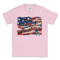 Bubblegum Pink Leopard glitter American flag Classic Tee - FaDigitalArtStudio