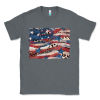 Charcoal Heather Leopard glitter American flag Classic Tee - FaDigitalArtStudio