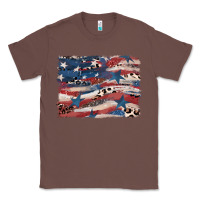 Chestnut Leopard glitter American flag Classic Tee - FaDigitalArtStudio