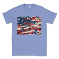 Colony Blue Leopard glitter American flag Classic Tee - FaDigitalArtStudio