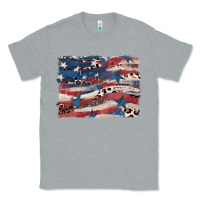 Heather Grey Leopard glitter American flag Classic Tee - FaDigitalArtStudio