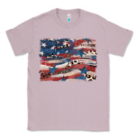 Lilac Leopard glitter American flag Classic Tee - FaDigitalArtStudio