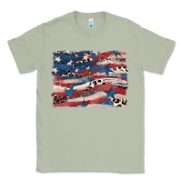 Matcha Leopard glitter American flag Classic Tee - FaDigitalArtStudio