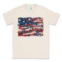 Natural Leopard glitter American flag Classic Tee - FaDigitalArtStudio