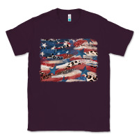 Plum Leopard glitter American flag Classic Tee - FaDigitalArtStudio