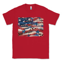 Red Leopard glitter American flag Classic Tee - FaDigitalArtStudio