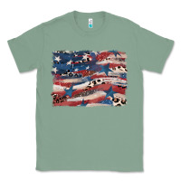 Sage Leopard glitter American flag Classic Tee - FaDigitalArtStudio