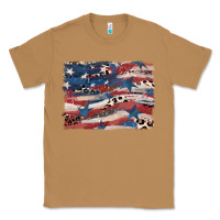 Toasted Coconut Leopard glitter American flag Classic Tee - FaDigitalArtStudio