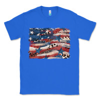 True Royal Leopard glitter American flag Classic Tee - FaDigitalArtStudio