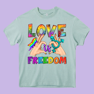Love Is Freedom Heavy Core Tee Designed By Bundleandbundleshop